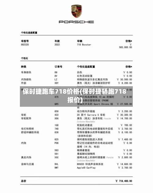 保时捷跑车718价格(保时捷轿跑718报价)-第3张图片