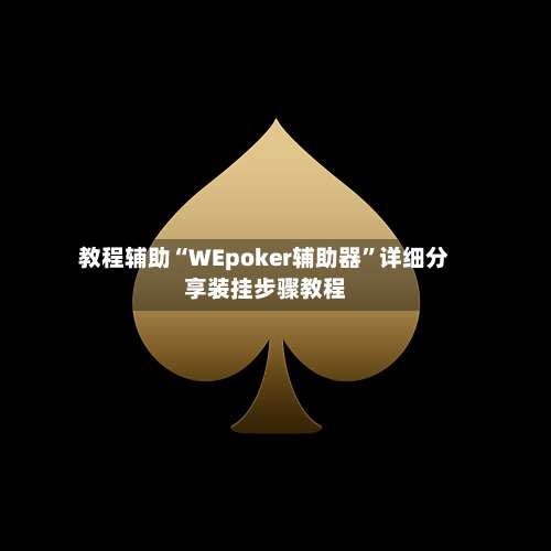 教程辅助“WEpoker辅助器	”详细分享装挂步骤教程-第1张图片