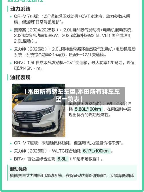 【本田所有轿车车型,本田所有轿车车型一览表】-第3张图片