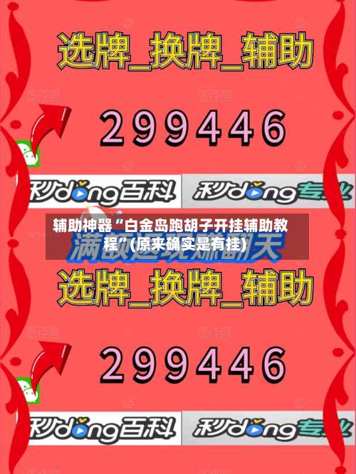 辅助神器“白金岛跑胡子开挂辅助教程”(原来确实是有挂)-第1张图片