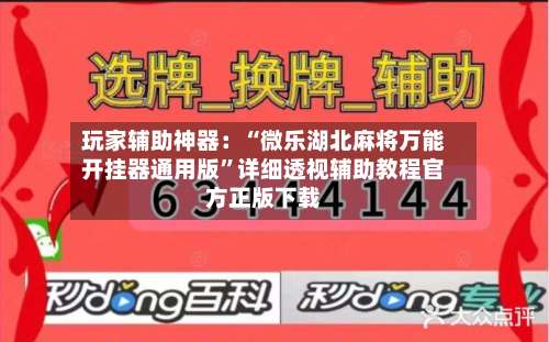 玩家辅助神器：“微乐湖北麻将万能开挂器通用版”详细透视辅助教程官方正版下载-第1张图片