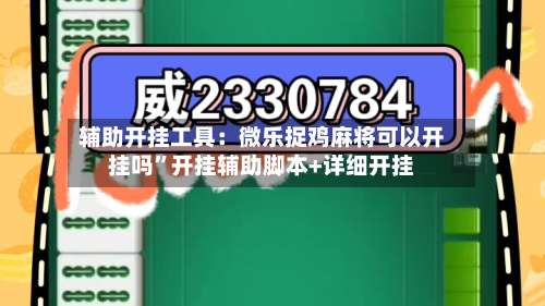 辅助开挂工具：微乐捉鸡麻将可以开挂吗”开挂辅助脚本+详细开挂-第1张图片