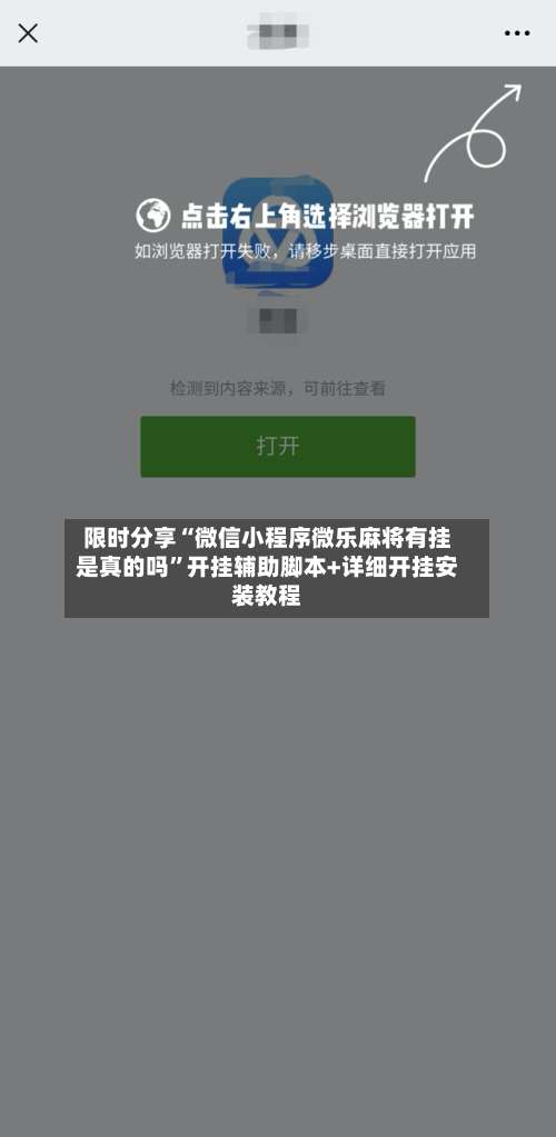 限时分享“微信小程序微乐麻将有挂是真的吗”开挂辅助脚本+详细开挂安装教程-第2张图片