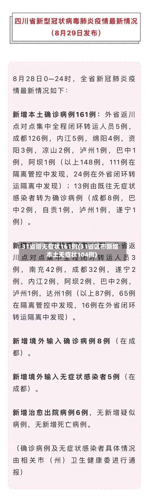 31省增无症状161例(31省区市新增本土无症状104例)-第3张图片