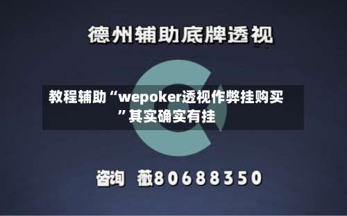 教程辅助“wepoker透视作弊挂购买”其实确实有挂-第2张图片