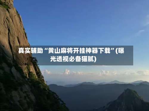 真实辅助“黄山麻将开挂神器下载”(曝光透视必备猫腻)-第1张图片