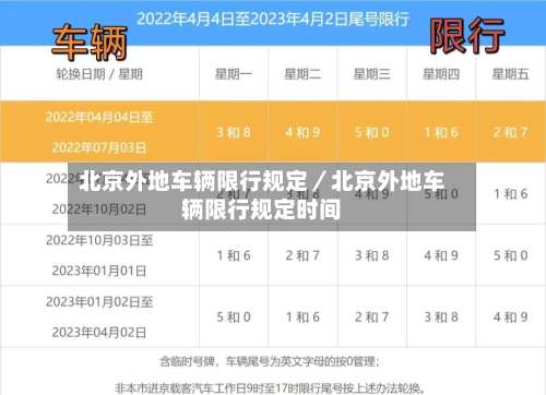 北京外地车辆限行规定／北京外地车辆限行规定时间-第1张图片