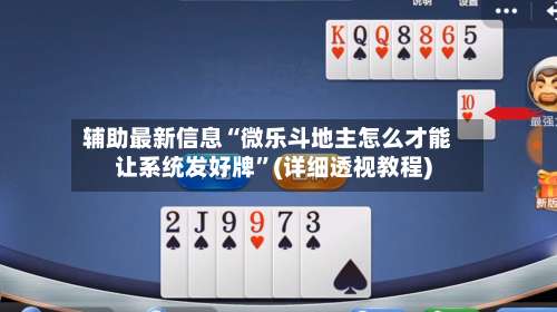辅助最新信息“微乐斗地主怎么才能让系统发好牌”(详细透视教程)-第2张图片