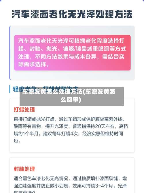 车漆发黄怎么处理方法(车漆发黄怎么回事)-第2张图片