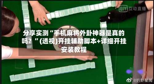 分享实测“手机麻将外卦神器是真的吗？”(透视)开挂辅助脚本+详细开挂安装教程-第3张图片