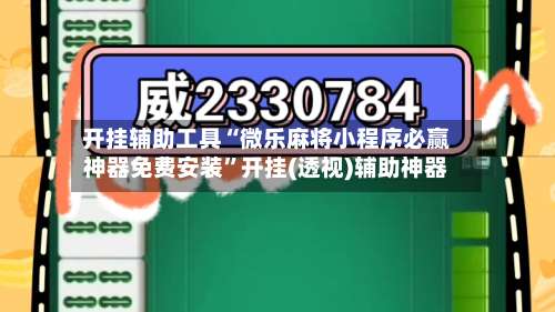 开挂辅助工具“微乐麻将小程序必赢神器免费安装	”开挂(透视)辅助神器-第2张图片