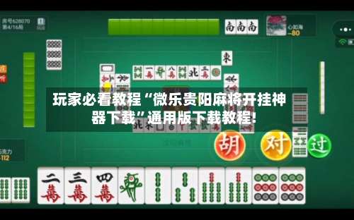 玩家必看教程“微乐贵阳麻将开挂神器下载	”通用版下载教程!-第1张图片