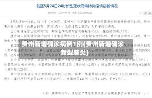 贵州新增确诊病例1例(贵州新增确诊新型肺炎)-第1张图片