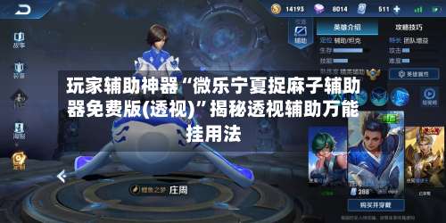 玩家辅助神器“微乐宁夏捉麻子辅助器免费版(透视)	”揭秘透视辅助万能挂用法-第1张图片