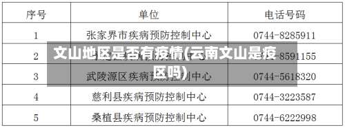 文山地区是否有疫情(云南文山是疫区吗)-第2张图片