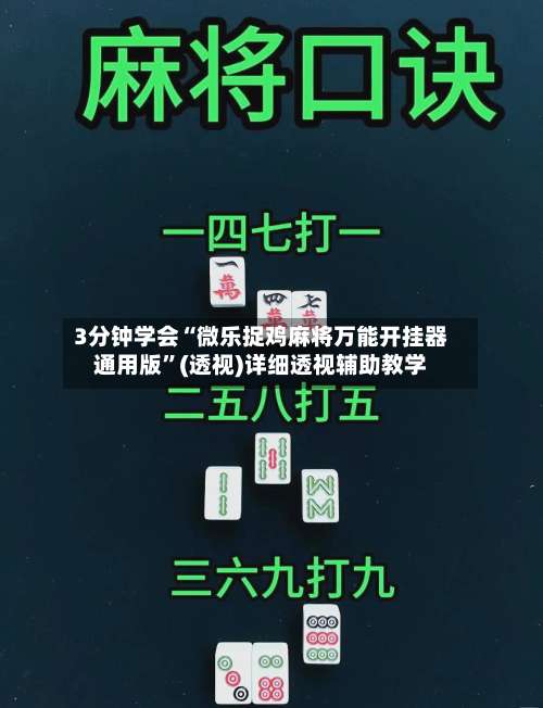 3分钟学会“微乐捉鸡麻将万能开挂器通用版	”(透视)详细透视辅助教学-第2张图片