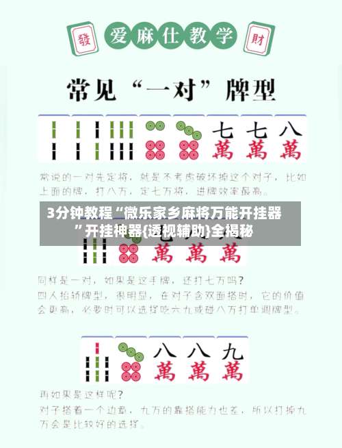 3分钟教程“微乐家乡麻将万能开挂器”开挂神器{透视辅助}全揭秘-第1张图片