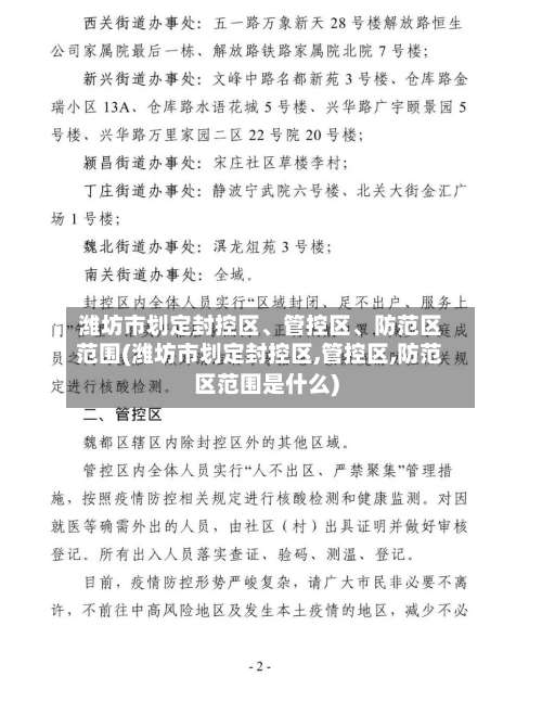 潍坊市划定封控区	、管控区、防范区范围(潍坊市划定封控区,管控区,防范区范围是什么)-第1张图片