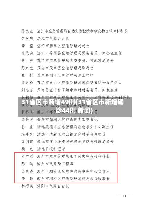 31省区市新增49例(31省区市新增确诊44例 新闻)-第1张图片