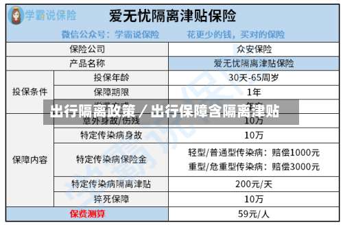 出行隔离政策／出行保障含隔离津贴-第2张图片