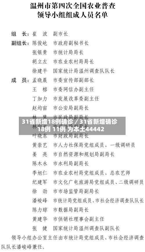 31省新增18例确诊／31省新增确诊18例 11例 为本土44442-第1张图片