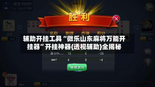 辅助开挂工具“微乐山东麻将万能开挂器”开挂神器{透视辅助}全揭秘-第1张图片