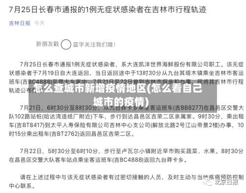 怎么查城市新增疫情地区(怎么看自己城市的疫情)-第3张图片