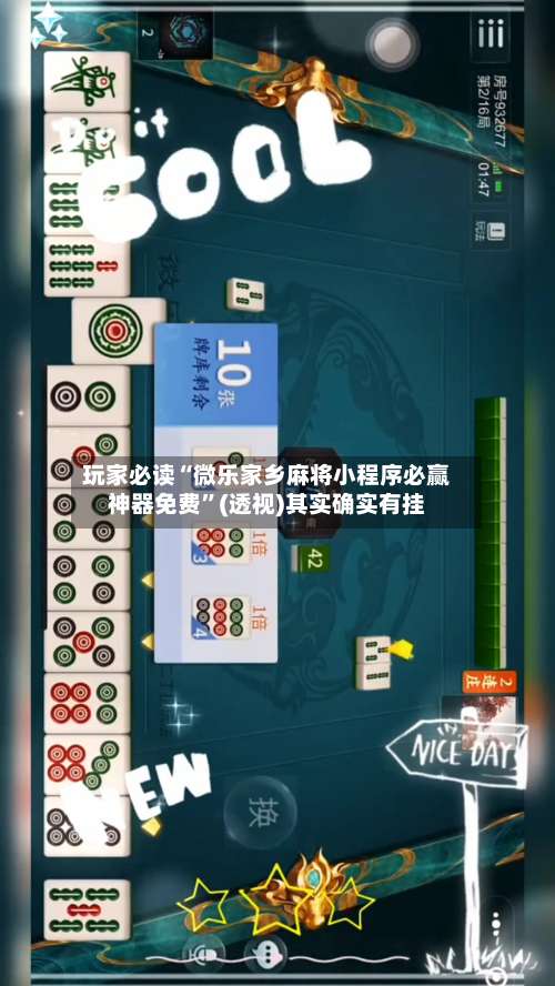 玩家必读“微乐家乡麻将小程序必赢神器免费	”(透视)其实确实有挂-第1张图片