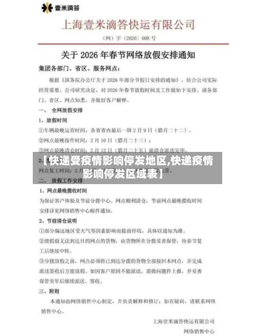 【快递受疫情影响停发地区,快递疫情影响停发区域表】-第1张图片