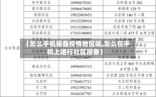 【怎么手机报备疫情地区呢,怎么在手机上进行社区报备】-第2张图片
