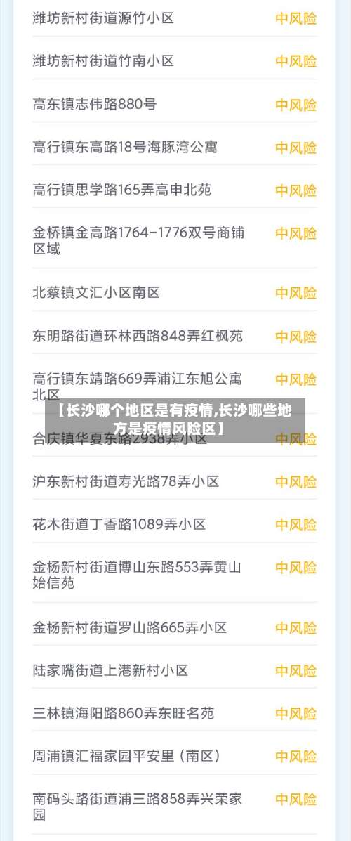 【长沙哪个地区是有疫情,长沙哪些地方是疫情风险区】-第3张图片