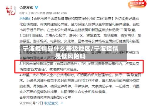 宁波疫情算什么等级地区/宁波疫情是低风险吗-第1张图片
