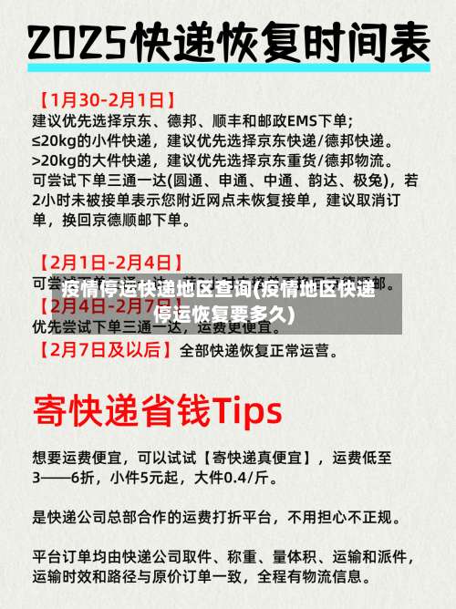 疫情停运快递地区查询(疫情地区快递停运恢复要多久)-第1张图片