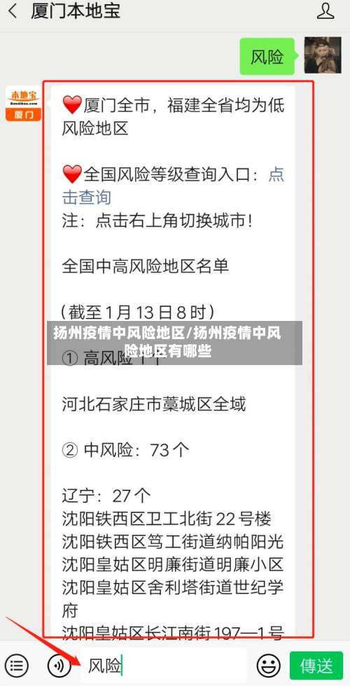 扬州疫情中风险地区/扬州疫情中风险地区有哪些-第2张图片