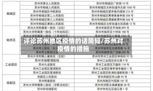 评论苏州地区疫情的话简短/苏州对疫情的措施-第2张图片