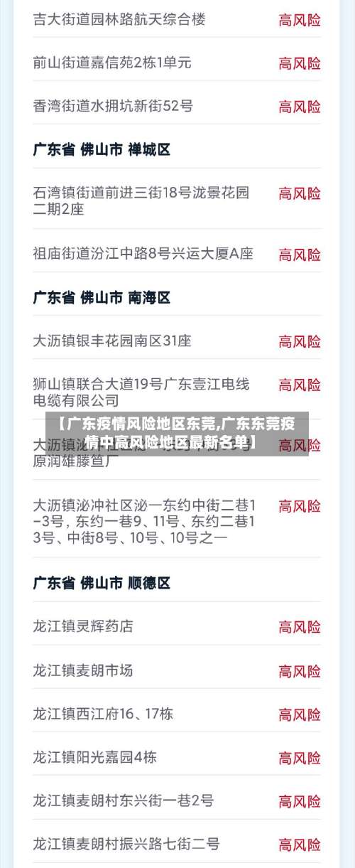 【广东疫情风险地区东莞,广东东莞疫情中高风险地区最新名单】-第1张图片