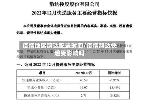 疫情地区韵达配送时间/疫情韵达快递受影响吗-第2张图片