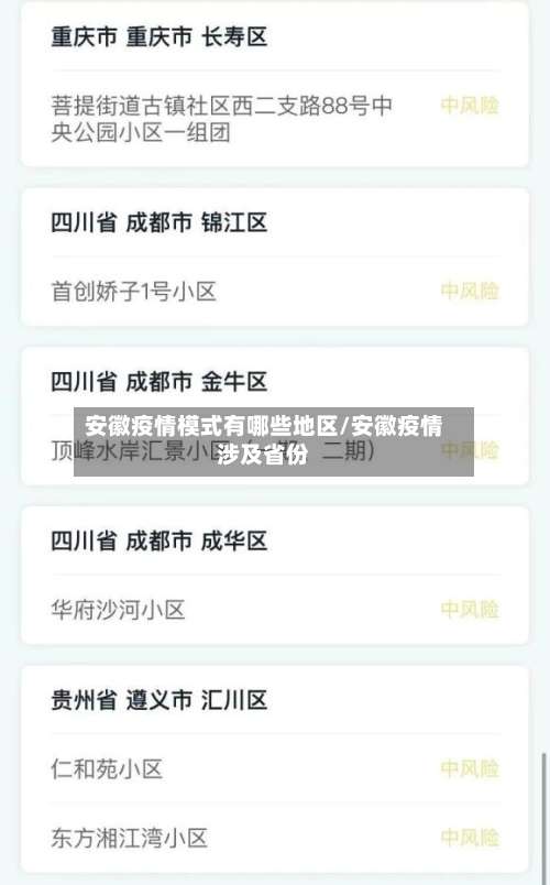 安徽疫情模式有哪些地区/安徽疫情涉及省份-第2张图片