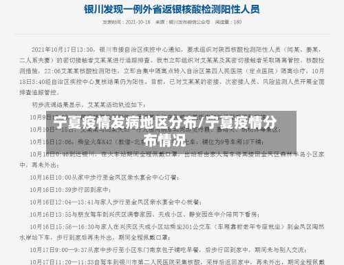 宁夏疫情发病地区分布/宁夏疫情分布情况-第1张图片