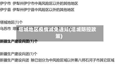 塔城地区疫情减免通知(塔城防控政策)-第1张图片