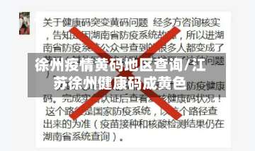 徐州疫情黄码地区查询/江苏徐州健康码成黄色-第2张图片